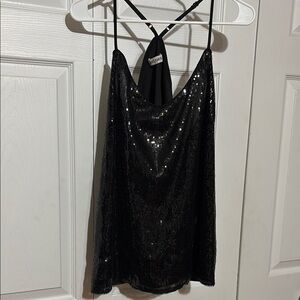 Black Sequin Camisole Top